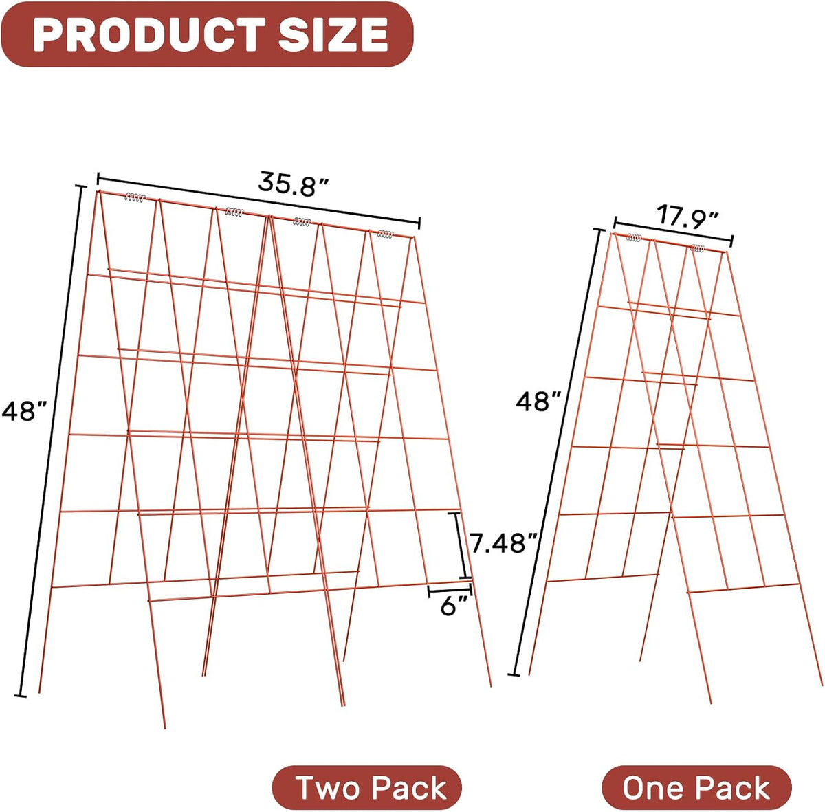 39" Cucumber Trellis，2 Pack Garden Trellis, Plant Support for Climbing，Green