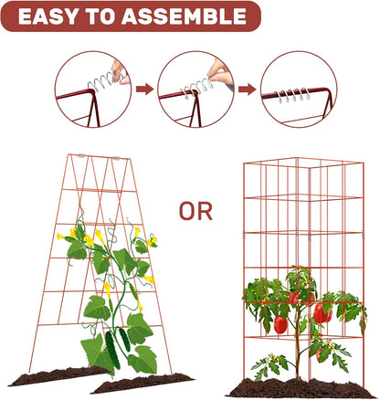 39" Cucumber Trellis，2 Pack Garden Trellis, Plant Support for Climbing，Green