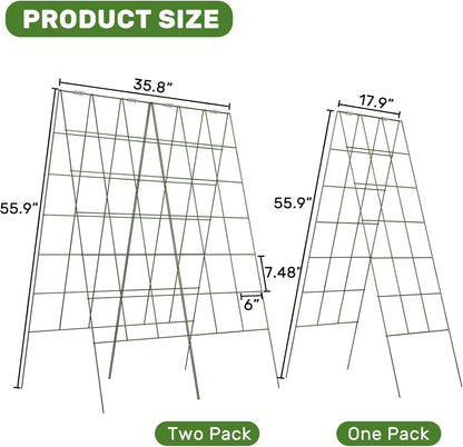 39" Cucumber Trellis，2 Pack Garden Trellis, Plant Support for Climbing，Green