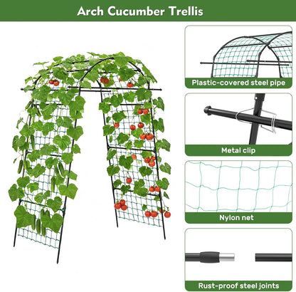 39" Cucumber Trellis，2 Pack Garden Trellis, Plant Support for Climbing，Green