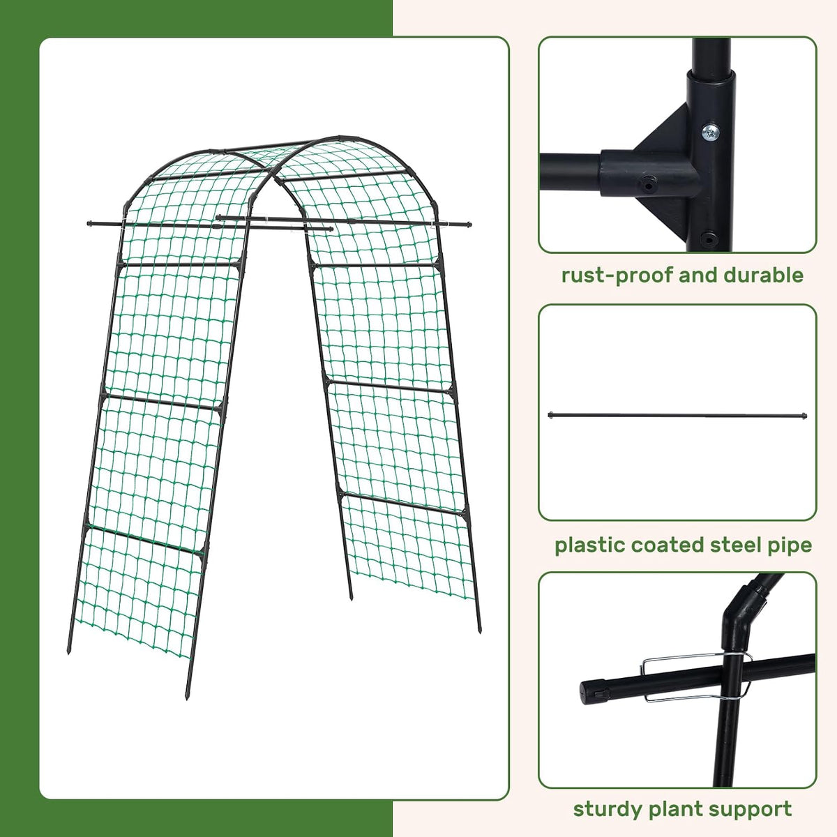 39" Cucumber Trellis，2 Pack Garden Trellis, Plant Support for Climbing，Green