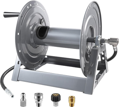 Pressure Washer Hose Reel 300ft x 3/8" / 500ft x 1/4", Heavy Duty