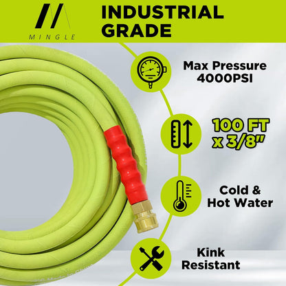 Pressure Washer Hose Reel 300ft x 3/8" / 500ft x 1/4", Heavy Duty