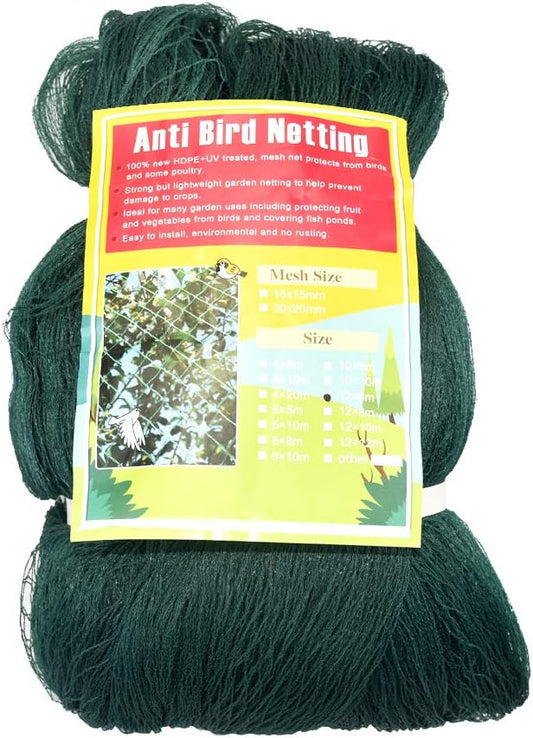 Anti Bird Netting for Garden Woven Mesh - Heavy Duty Protect Plants and Fruit Trees from Rodents Birds Deer Poultry Reusable and Doesn't Tangle (19.5 ft x 40 ft)