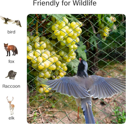 Anti Bird Netting for Garden Woven Mesh - Heavy Duty Protect Plants and Fruit Trees from Rodents Birds Deer Poultry Reusable and Doesn't Tangle (19.5 ft x 40 ft)