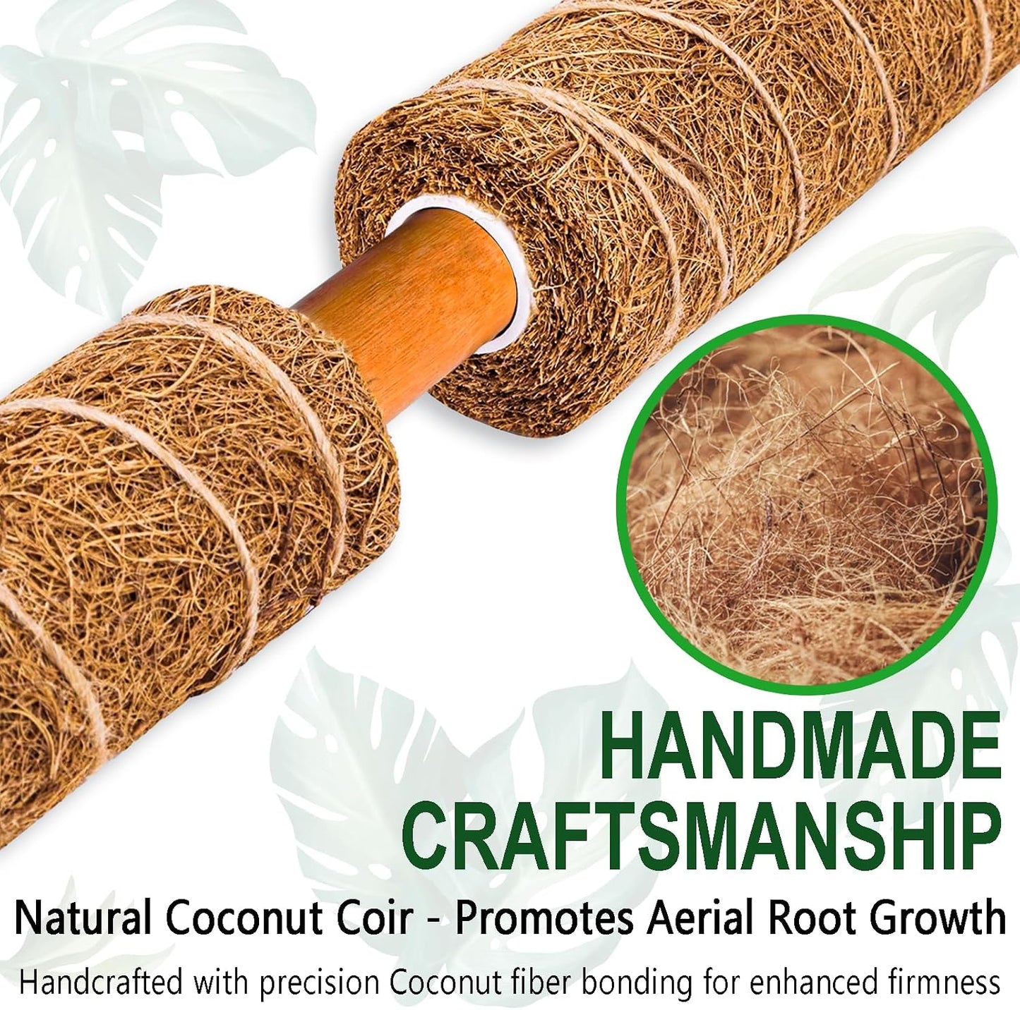 2-Pack 28" Bendable Moss Pole for Monstera, Rust-Free Aluminum Core Plant Support Stakes, Sturdy Stakes to Train & Grow Indoor Climbing Plants Upright (13.2ft Jute Rope Included)
