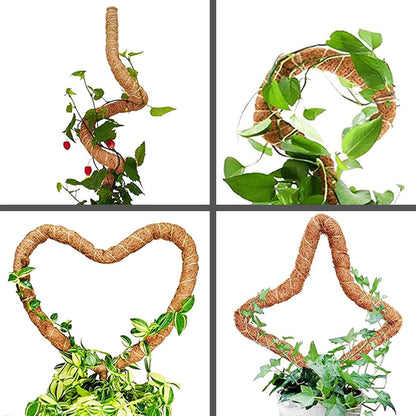 2-Pack 28" Bendable Moss Pole for Monstera, Rust-Free Aluminum Core Plant Support Stakes, Sturdy Stakes to Train & Grow Indoor Climbing Plants Upright (13.2ft Jute Rope Included)