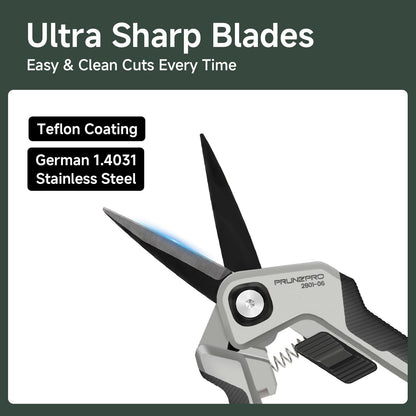 Garden Scissors Pruning Shears Sharp Stainless Steel Non-Stick Teflon Coating Blade for Precise Cuts Garden Snip Bonsai Clippers for Plants Rose Flower