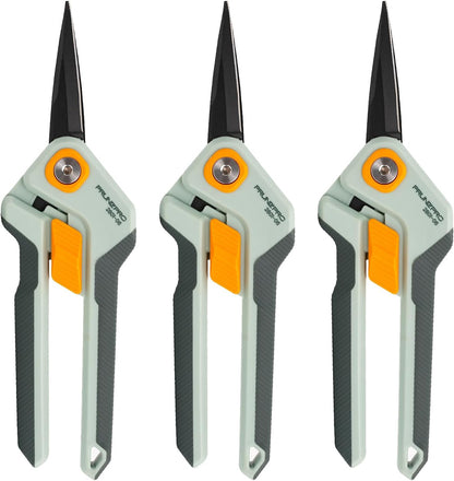 Garden Scissors Pruning Shears Sharp Stainless Steel Non-Stick Teflon Coating Blade for Precise Cuts Garden Snip Bonsai Clippers for Plants Rose Flower