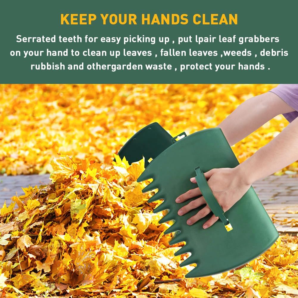 2pcs Leaf Scoops Hand Rakes,Leaf Grabber Rake,Lightweight & Efficient Leaves Picker,Garden Shovel Tool Clear and Collect Garden Rake for Leaves,Lawn Debris,Trash Cleanup
