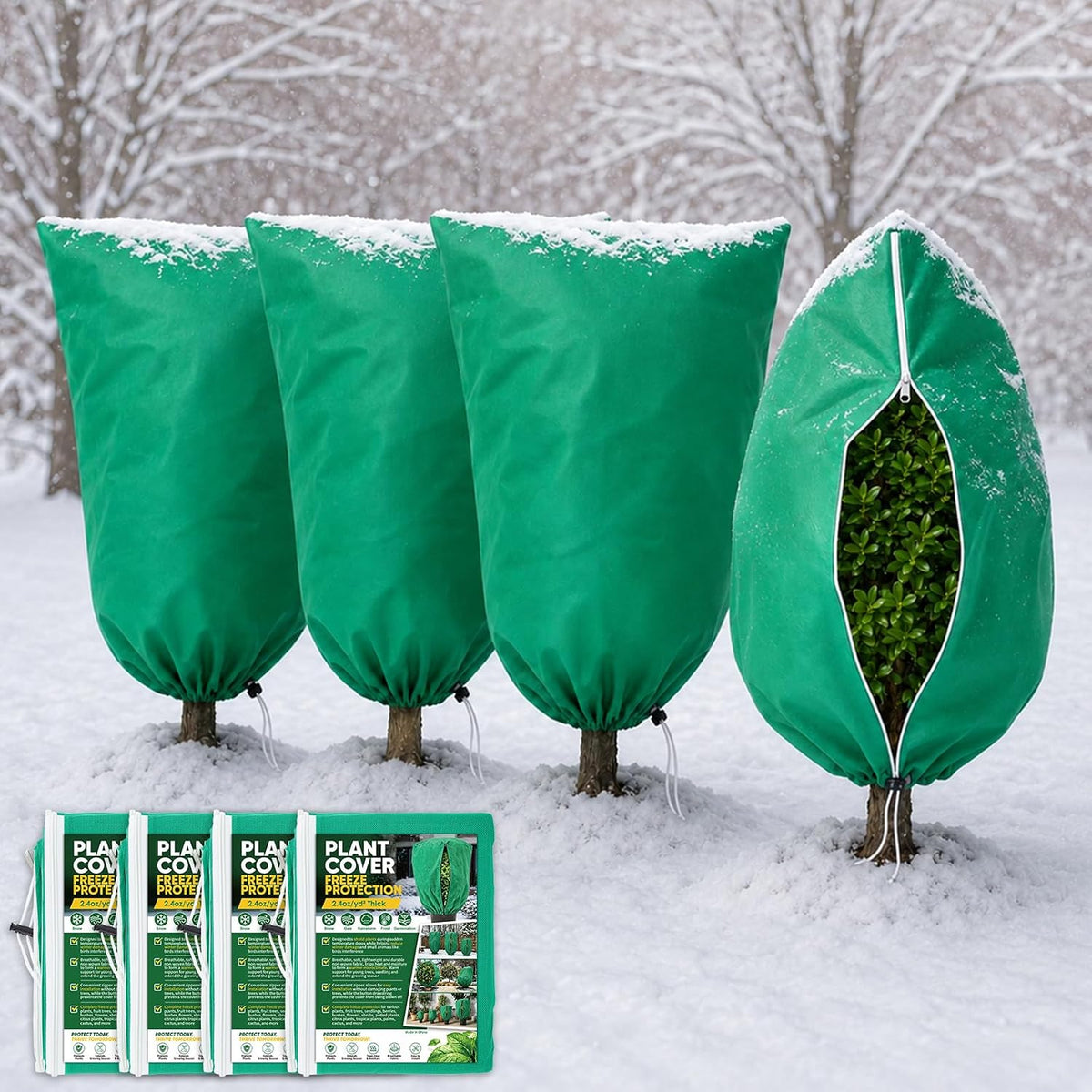 4 Pack Plant Covers Freeze Protection Frost Blanket 32"x47.2"