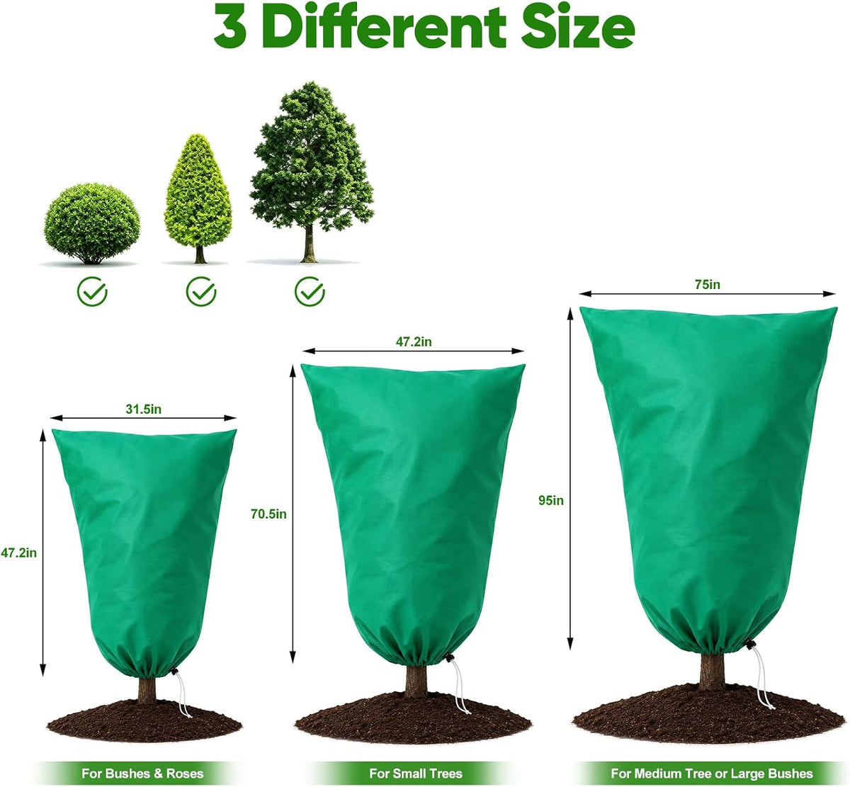 4 Pack Plant Covers Freeze Protection Frost Blanket 32"x47.2"