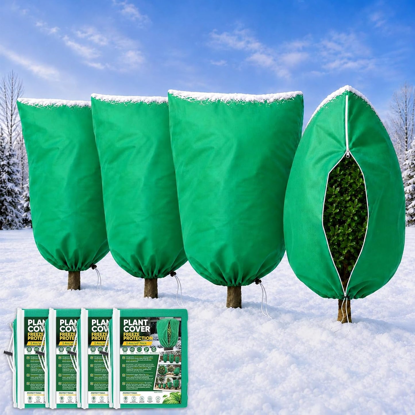 4 Pack Plant Covers Freeze Protection Frost Blanket 32"x47.2"