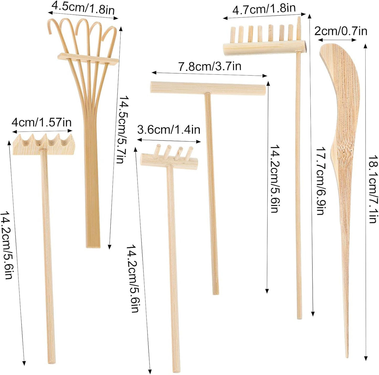 4 Pack Miniature Tabletop Rock Sand Zen Garden Accessories, Mini Zen Garden Rake Tools, Zen Sand Garden Rake Set, Small Rakes for Garden Beds, Mini Sand Stamp Rakes for Home Gift Garden Decor
