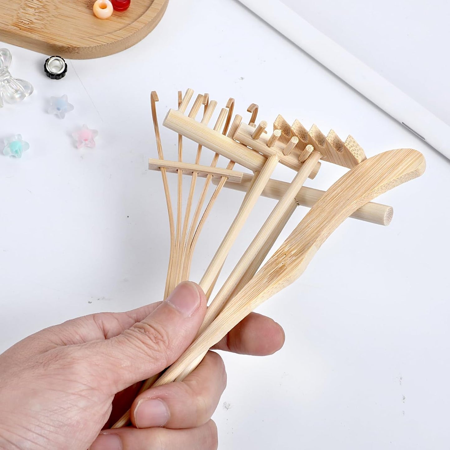 4 Pack Miniature Tabletop Rock Sand Zen Garden Accessories, Mini Zen Garden Rake Tools, Zen Sand Garden Rake Set, Small Rakes for Garden Beds, Mini Sand Stamp Rakes for Home Gift Garden Decor