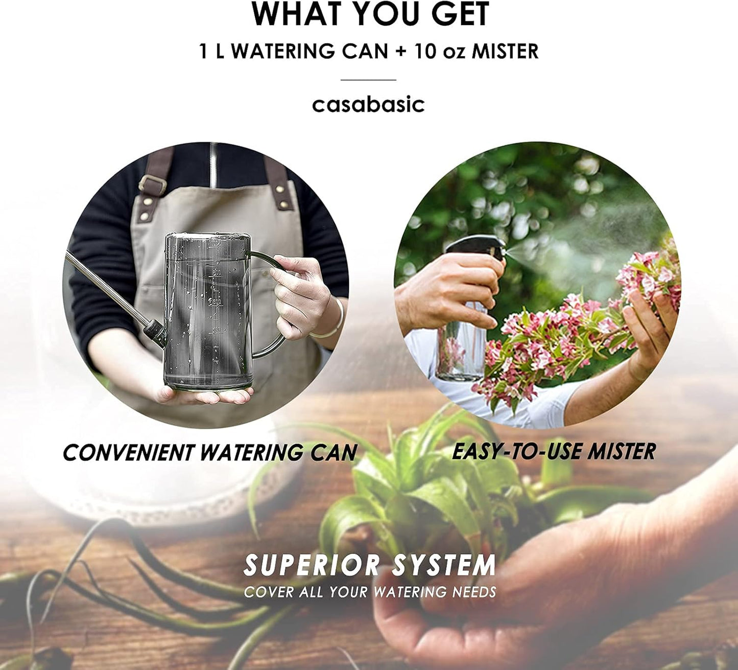 Small Watering Can, Plant Water Can for Indoor Plants, Plant Waterer 1Liter