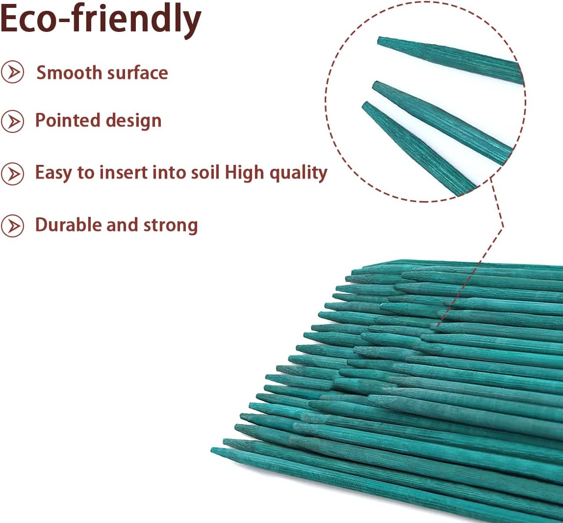 GAGINANG Green Bamboo Plant Stakes, 50 Pcs 18 Inches Floral Support Sticks