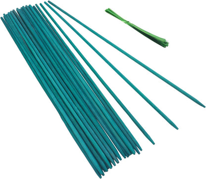 GAGINANG Green Bamboo Plant Stakes, 50 Pcs 18 Inches Floral Support Sticks