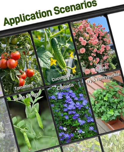 60"x16.2" Heavy Duty Steel A-Frame Garden Trellis for Climbing Plants – Rust-Proof Metal Trellis with Hardware Cloth, Perfect for Raised Beds,Cucumbers,Tomatoes & Outdoor Vines (Black)