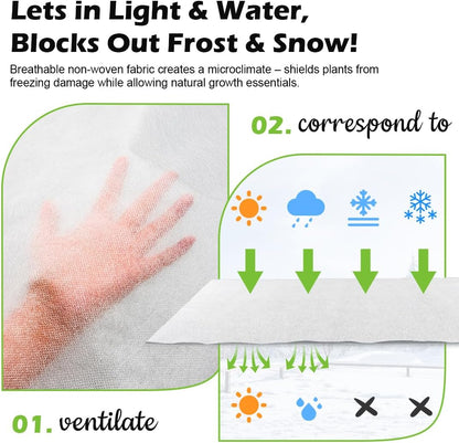 Frost Blanket for Outdoor Plants, Plant Covers Freeze Protection 10x50 Ft