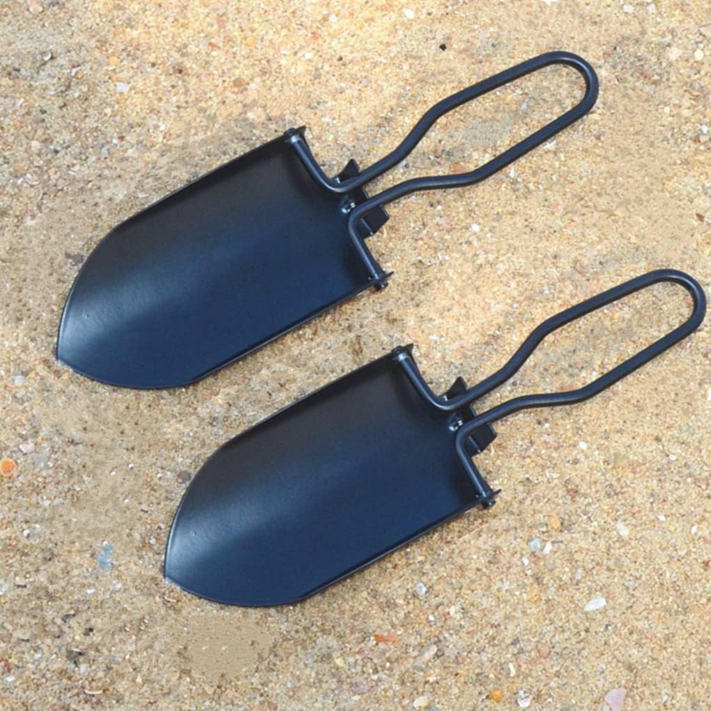 Garden Trowel Mini Outdoor Foldable Hand Shovel (Black-2pcs)