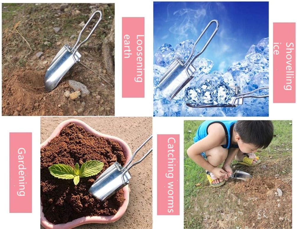 Garden Trowel Mini Outdoor Foldable Hand Shovel (Black-2pcs)