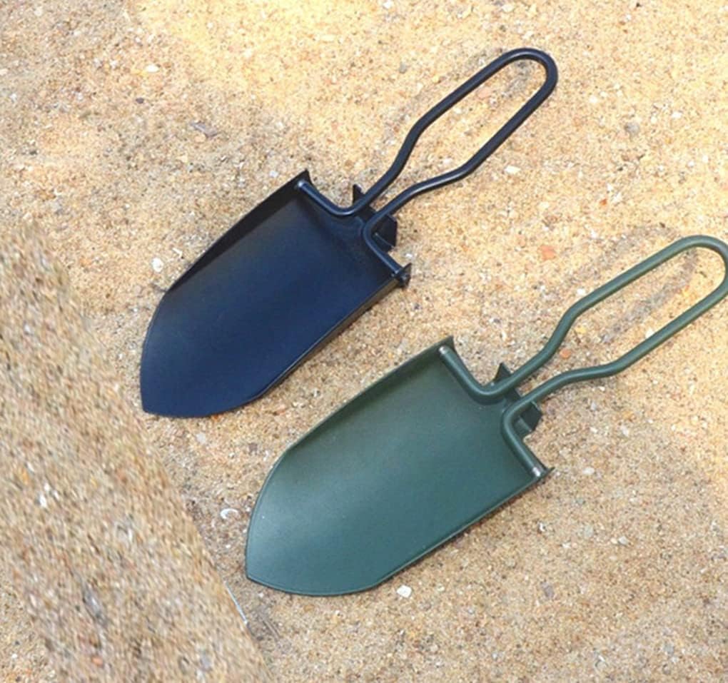 Garden Trowel Mini Outdoor Foldable Hand Shovel (Black-2pcs)