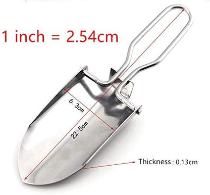 Garden Trowel Mini Outdoor Foldable Hand Shovel (Black-2pcs)