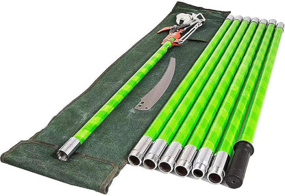 Manual Pole Saw, 7-26 ft Extension Tree Pole Pruner, 2 In 1 Tree Scissor Saw and Scissor for High Branches Trimming Garden Tools Loppers Hand Pole Saws Tree Pruner Pole Saw Trimmer Branches