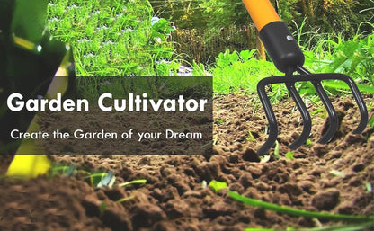 Ashman Garden Cultivator (1Pack)– Sturdy Hand Tiller/Cultivator – Heavy Duty Blade for Digging, Loosening Soil and Weeding – Rubber Grip Handle for a Strong Hold – Rust Resistant