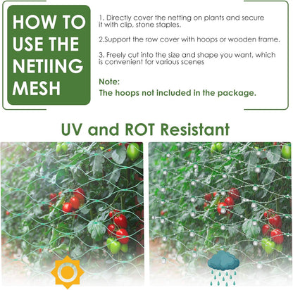 Ruolan Bird Netting for Garden Protect Vegetable Plants and Fruit Trees13X20Ft,Plastic Trellis Netting for Birds, Deer,Squirrels and Other Animals