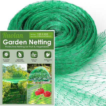 Ruolan Bird Netting for Garden Protect Vegetable Plants and Fruit Trees13X20Ft,Plastic Trellis Netting for Birds, Deer,Squirrels and Other Animals