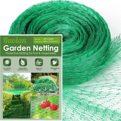 Ruolan Bird Netting for Garden Protect Vegetable Plants and Fruit Trees13X20Ft,Plastic Trellis Netting for Birds, Deer,Squirrels and Other Animals