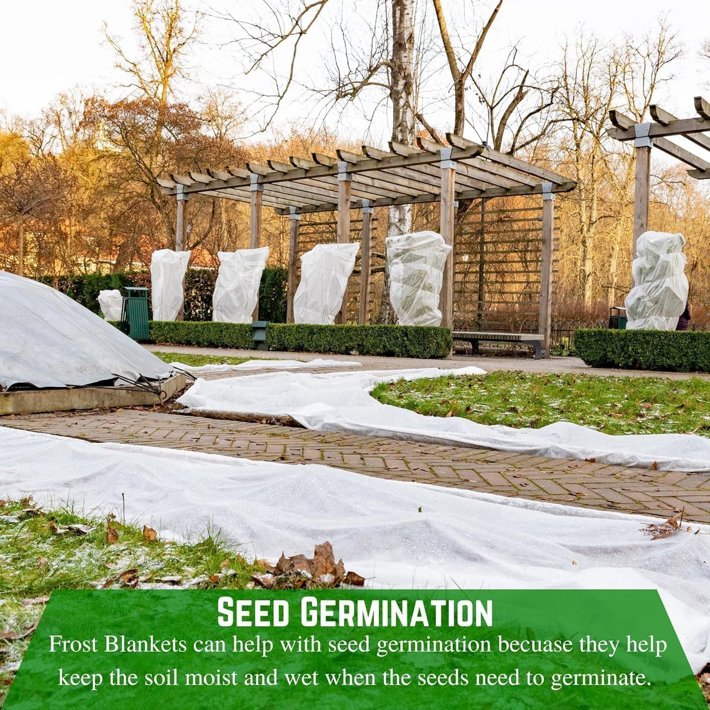 Frost Protection Blanket - Plant Covers Freeze Protection, Winter Plant Cover, Frost Blanket, Frost Cloth, Frost Blankets for Plants, Plant Frost Protector (7' x 7') - Colors B