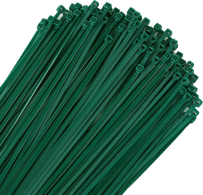 8 inch 3mm Dark Green Nylon Garden Cable Zip Ties Self Locking Cable Ties Twist Ties, Multi-Purpose Cable Tie (200 Pcs) Decoration Tie Wraps for Christmas Tree
