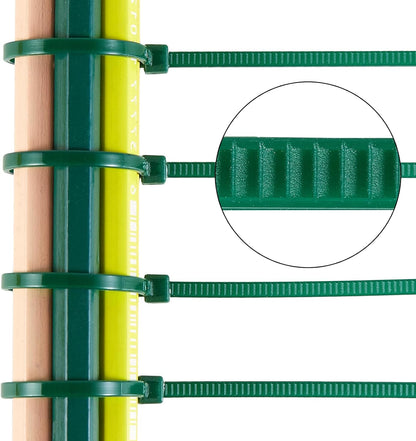 8 inch 3mm Dark Green Nylon Garden Cable Zip Ties Self Locking Cable Ties Twist Ties, Multi-Purpose Cable Tie (200 Pcs) Decoration Tie Wraps for Christmas Tree