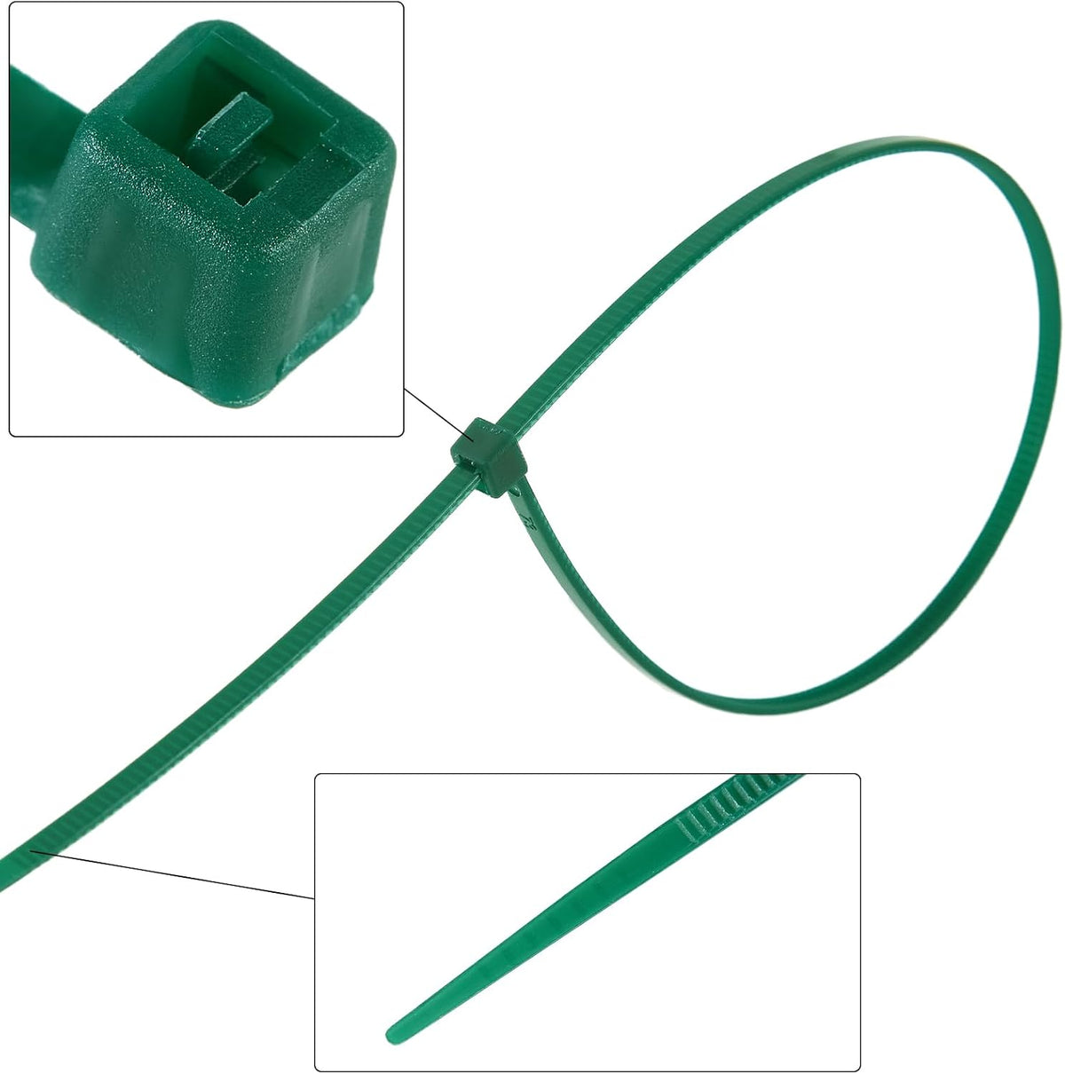 8 inch 3mm Dark Green Nylon Garden Cable Zip Ties Self Locking Cable Ties Twist Ties, Multi-Purpose Cable Tie (200 Pcs) Decoration Tie Wraps for Christmas Tree