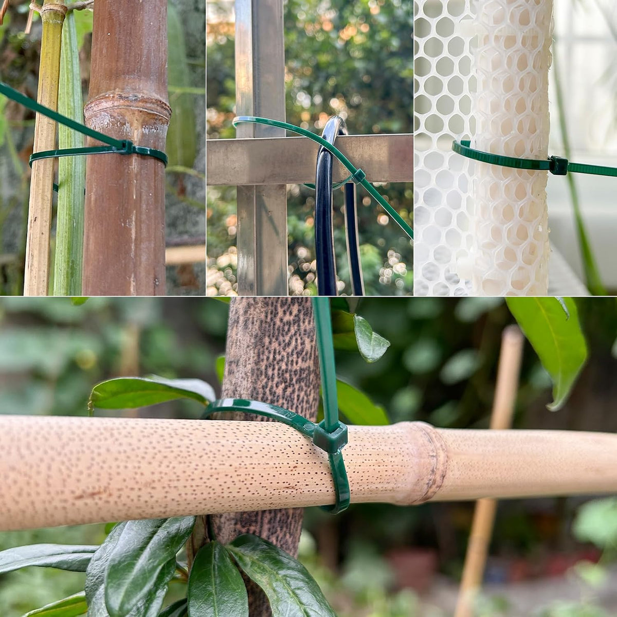 8 inch 3mm Dark Green Nylon Garden Cable Zip Ties Self Locking Cable Ties Twist Ties, Multi-Purpose Cable Tie (200 Pcs) Decoration Tie Wraps for Christmas Tree