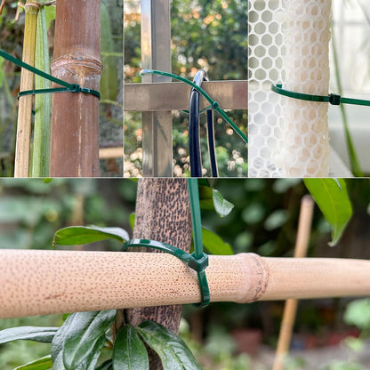 8 inch 3mm Dark Green Nylon Garden Cable Zip Ties Self Locking Cable Ties Twist Ties, Multi-Purpose Cable Tie (200 Pcs) Decoration Tie Wraps for Christmas Tree