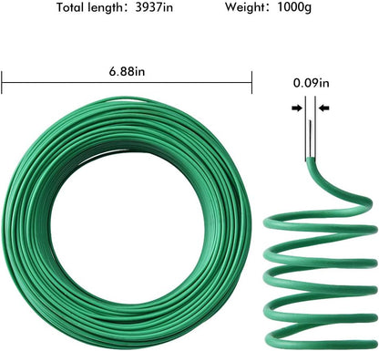 Plant Ties - 32.8ft Soft Twist Ties Green TPR Garden Ties Supply, for Supporting Plants Tomatoes Office Home Organizing