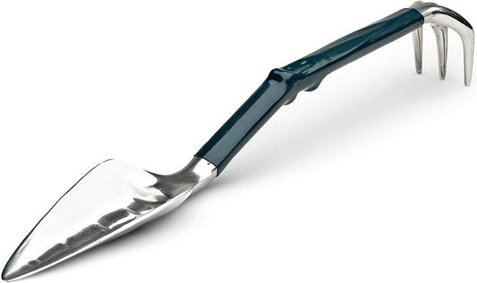 Garden Shovel and Rake Combo Multi Tool - 17-Inch Garden Hoe and Trowel with Comfortable Grip for Easy Planting, Weeding, and Cultivating - Two in One Gardening Tools