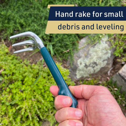 Garden Shovel and Rake Combo Multi Tool - 17-Inch Garden Hoe and Trowel with Comfortable Grip for Easy Planting, Weeding, and Cultivating - Two in One Gardening Tools