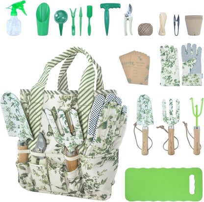 Gardenwind 32pcs Gardening Tools for Women Heavy Duty Gardening Tools Set with Fashion and Function, Water Proof Garden Tool Set, Gardening Gifts for Women
