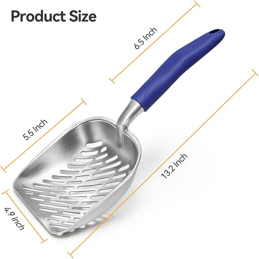 Cat Litter Scoop, Large Long Handle Kitty Metal Scooper
