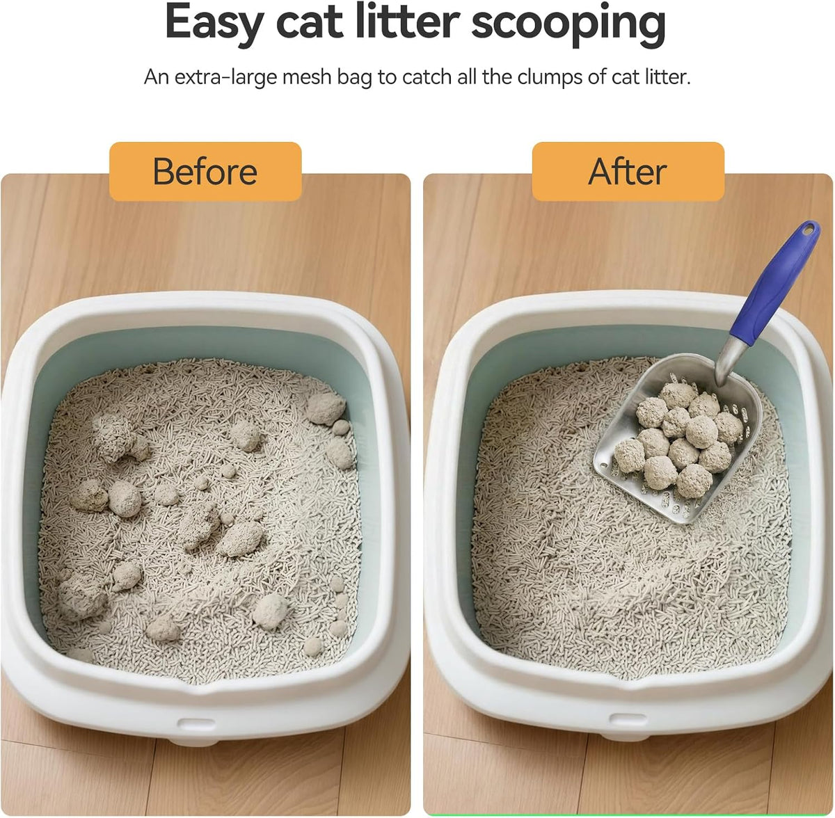 Cat Litter Scoop, Large Long Handle Kitty Metal Scooper