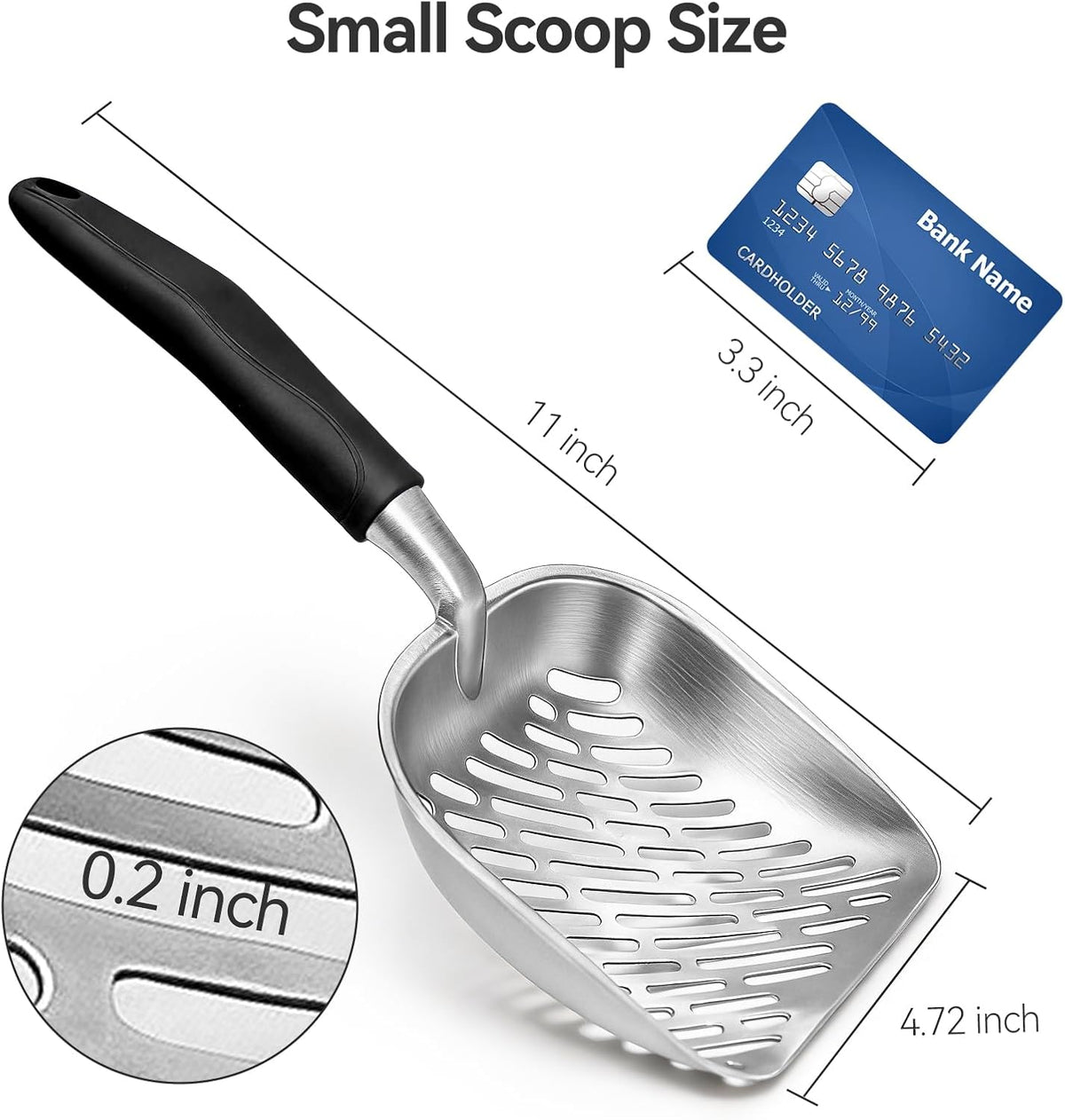 Cat Litter Scoop, Large Long Handle Kitty Metal Scooper