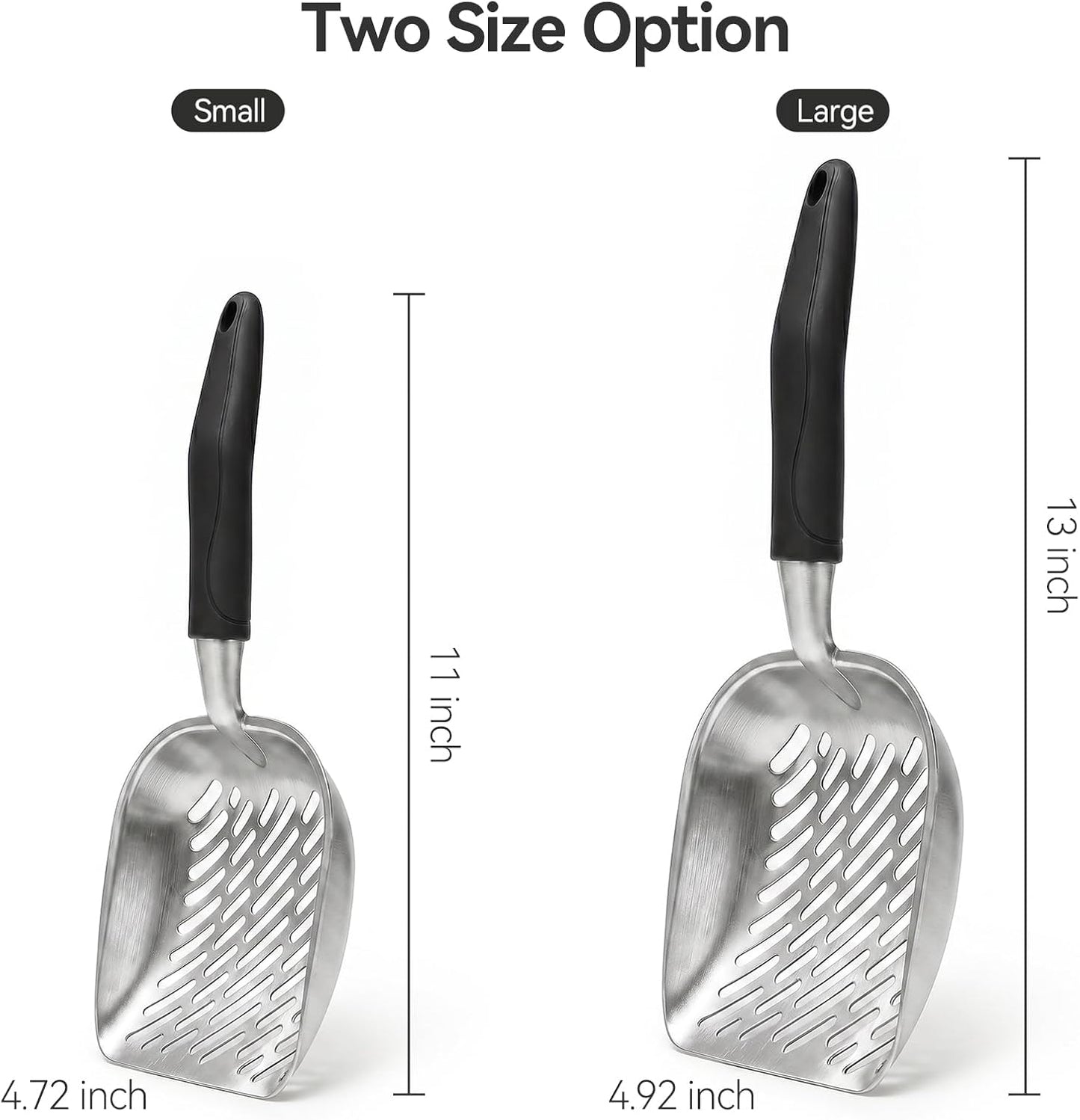 Cat Litter Scoop, Large Long Handle Kitty Metal Scooper