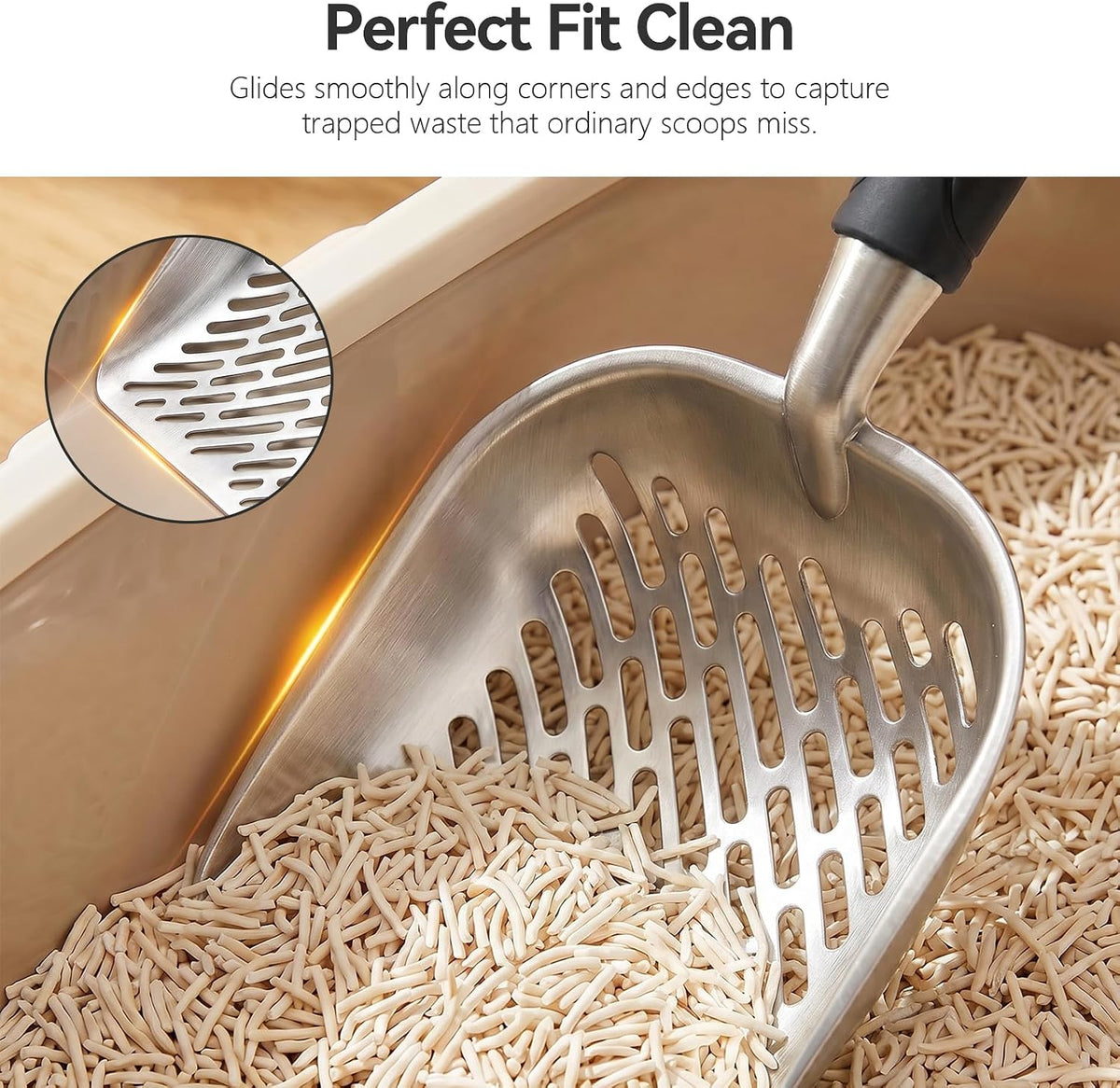 Cat Litter Scoop, Large Long Handle Kitty Metal Scooper