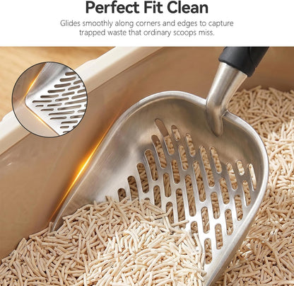 Cat Litter Scoop, Large Long Handle Kitty Metal Scooper