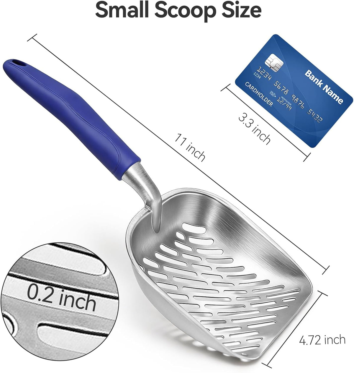Cat Litter Scoop, Large Long Handle Kitty Metal Scooper